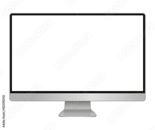 Realistic computer monitor isolated on transparent background. 