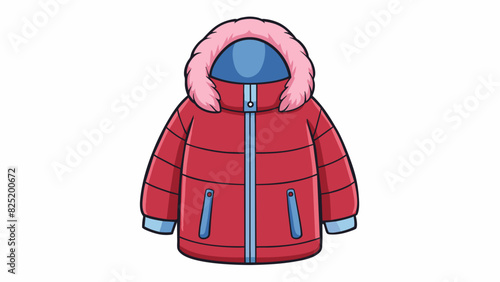 An appropriate winter coat should have a thick insulated lining a waterproof exterior and a hood to protect against harsh weather conditions.. Cartoon Vector.