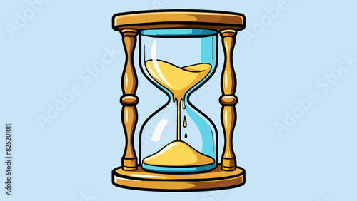 An hourglass with sand trickling from the top to the bottom indicating the passage of time and inevitable change.. Cartoon Vector.