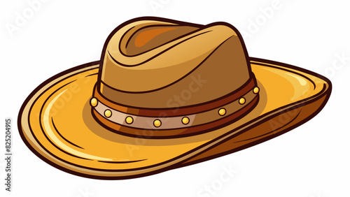 A sy leather bound cowboy hat often worn in the American Southwest.. Cartoon Vector.