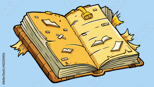 The tattered book had yellowed pages and a broken spine with dogeared corners and handwritten notes in the margins evidence of the many readers who. Cartoon Vector.