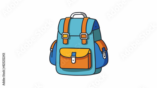 A backpack must have at least 3 pockets one of which must have a closure either zipper or flap for secure storage of valuable items.. Cartoon Vector.