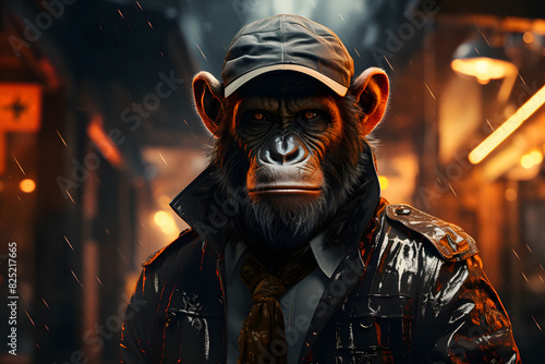 Monkey with street gangster style