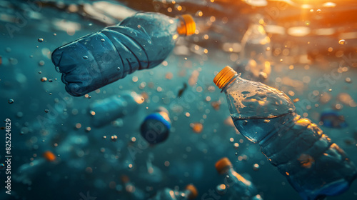 Lixo plástico de garrafa de água sendo reciclado para reduzir o desperdício de plástico