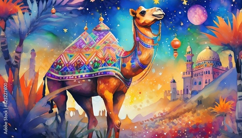 watercolor Camel art painting for eid ul adha. Watercolor Camel Painting for Eid ul Adha