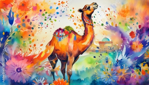 watercolor Camel art painting for eid ul adha. Watercolor Camel Painting for Eid ul Adha