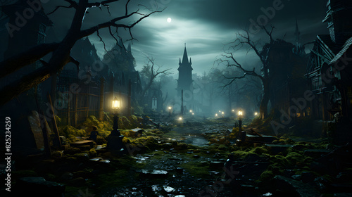Hollow spooky cemetery
