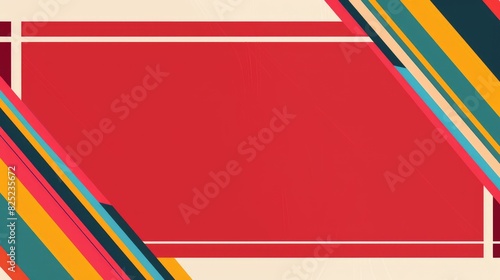 Colorful certificate border design with red backgrounds and space for text and images