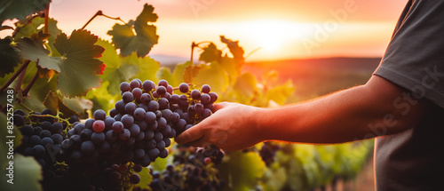 Harvesting Grapes at Sunset - Vineyard Life