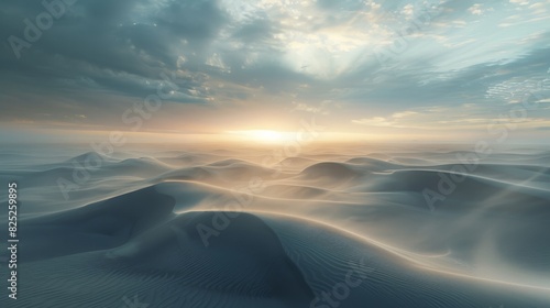 Golden Sand Dunes in a Desert Landscape