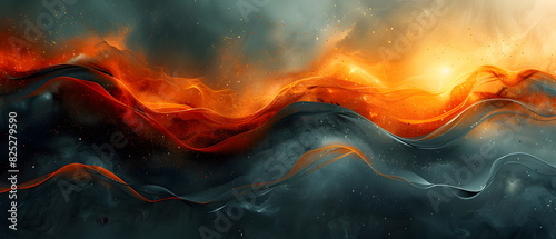 8k wallpaper Colorful fractal art with water, fire, and smoke in an abstract background, earth wind elements effect walldrop