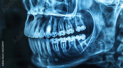 Advanced Dental X-ray Imaging: Exploring Jaw Anatomy and Tooth Structure for Oral Health - Perfect for Radiology and Dentistry Platforms