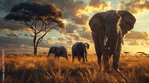 Various Animal Illustrations Safari Africa 8K 