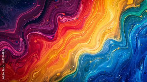 A colorful rainbow fluid swirl, abstract background