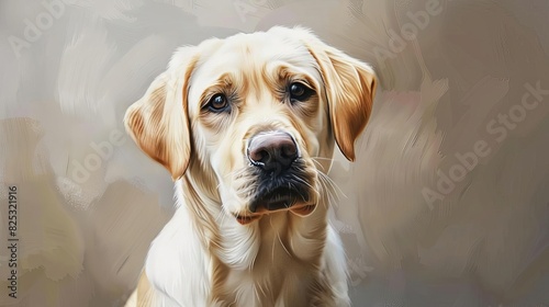 adorable labrador retriever loyal and friendly dog breed animal portrait digital painting