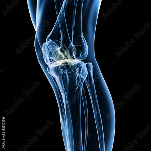 X-ray picture of the knee joint, generative ai