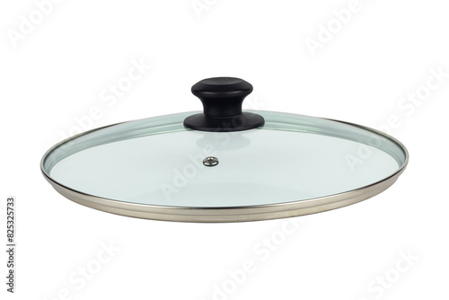 glass transparent lid from a pot or frying pan, isolated from the background