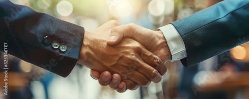Closeup of a handshake, compensation agreement, detailed hands, professional setting, high resolution, business deal, stock photography