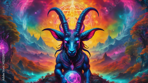 Baphomet, the evil goat headed figure, stands as a symbol of occultism and satanism, a powerful deity in the realms of alchemy and esoteric worship.