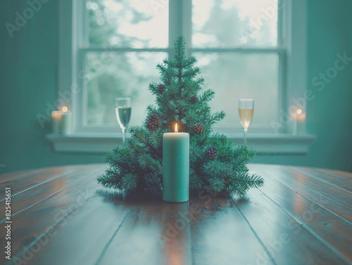 navidad y velas dentro de casa