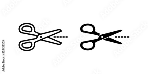 Scissors icon set. Cut sign. for mobile concept and web design. vector illustration