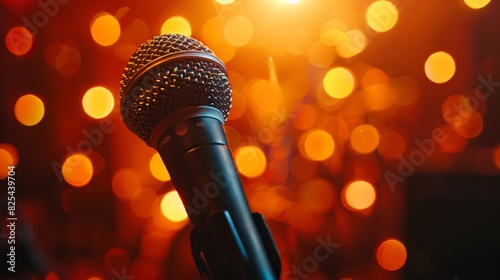 Close Up of Microphone on Stage