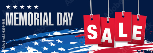 Memorial day sale banner template design