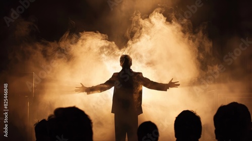 Silhouette of captivating theatrical performance.