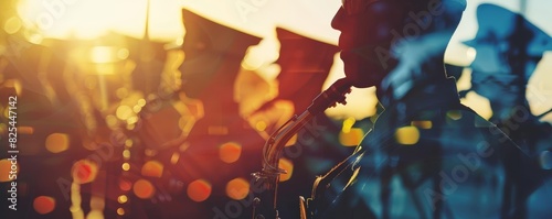 The United States Marine Band performs at a sunset parade at Marine Barracks Washington, D.C. in the style of Double exposure