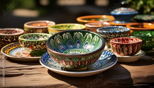 Authentic Uzbek Bowl with Traditional Patterns
