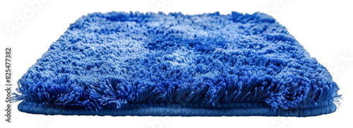 Deep blue shag rug texture flat lay view, cut out - stock png.