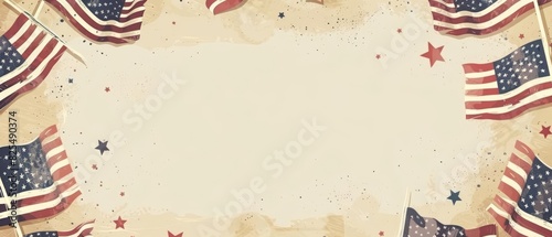 Blank vintage card for Memorial Day