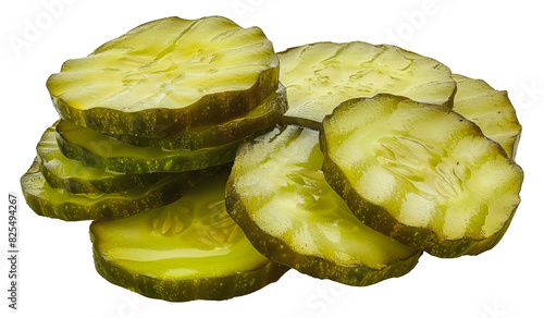 Stack of sliced pickles, cut out - stock png.