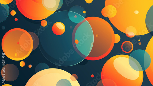 Abstract background of circles in trendy colors, simple vector illustration. Geometric background wallpaper