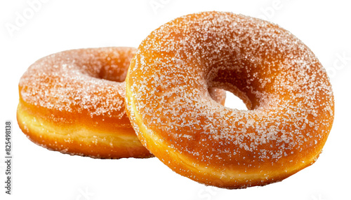 Sugary fried donuts trio, cut out - stock png.