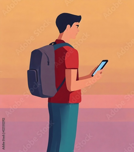 student holding a phone