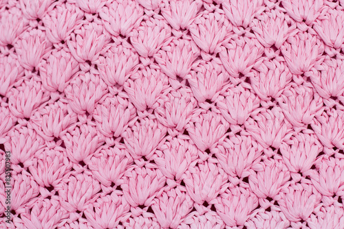 pink texture of raffia knitted background