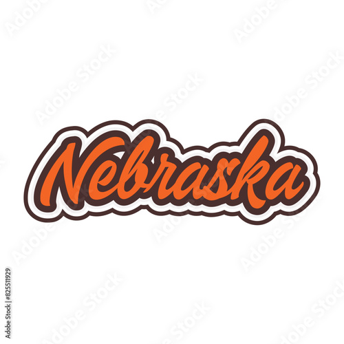 Nebraska hand made script font. Vector Nebraska text typography design for tshirt hoodie baseball cap jacket and other uses vector 