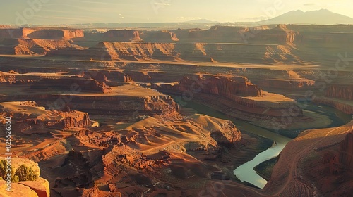 aweinspiring canyon panorama sheer rock walls and winding river majestic landscape photography