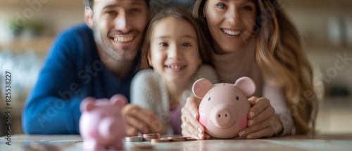 A family planning their future investments and savings with a financial advisor, focusing on insurance, mortgage, and pension schemes.