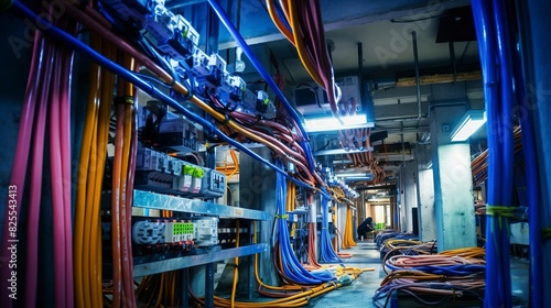 A photo of construction site electrical wiring.