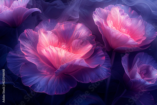 tender blue eustoma flower isolated. beautiful and mysterious lisianthus fox, patterns in iridescent colors, vibrant, elegant, mystical background, light mist