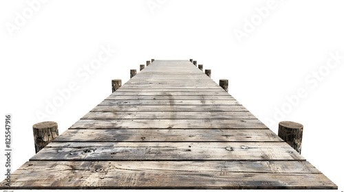 A wooden pier isolated on transparent background 