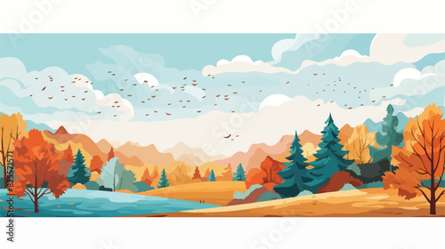 Hello autumn banners or posters design with fall se