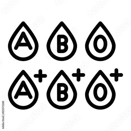 Blood Types Vector Line Icon Design