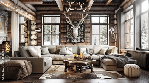 Living Room With A Rustic, Cabin Feel, Room Background Photos