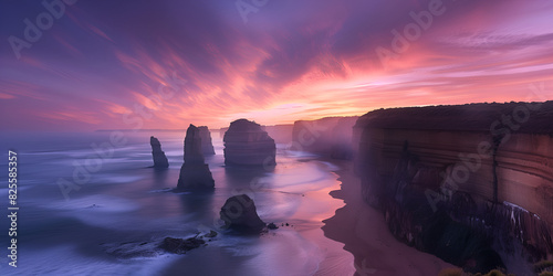 Coastal rock formations like the Twelve Apostles