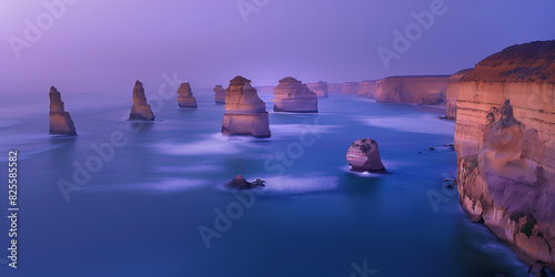 Coastal rock formations like the Twelve Apostles