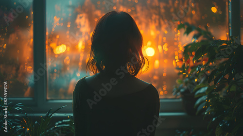 silhouette of a person looking at fireworks