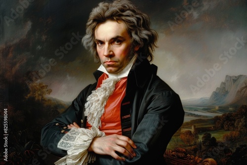 Musical genius - german composer, pianist, and conductor - Ludwig Van Beethoven, a pivotal figure bridging classicism and romanticism, whose timeless compositions resonate worldwide.